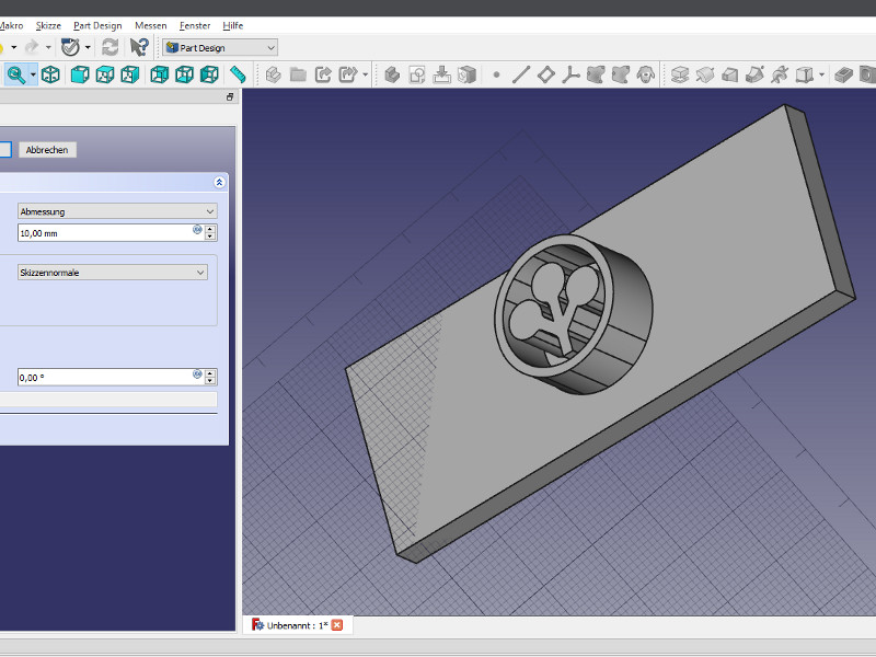 FreeCAD Aufpolstern der Skizze